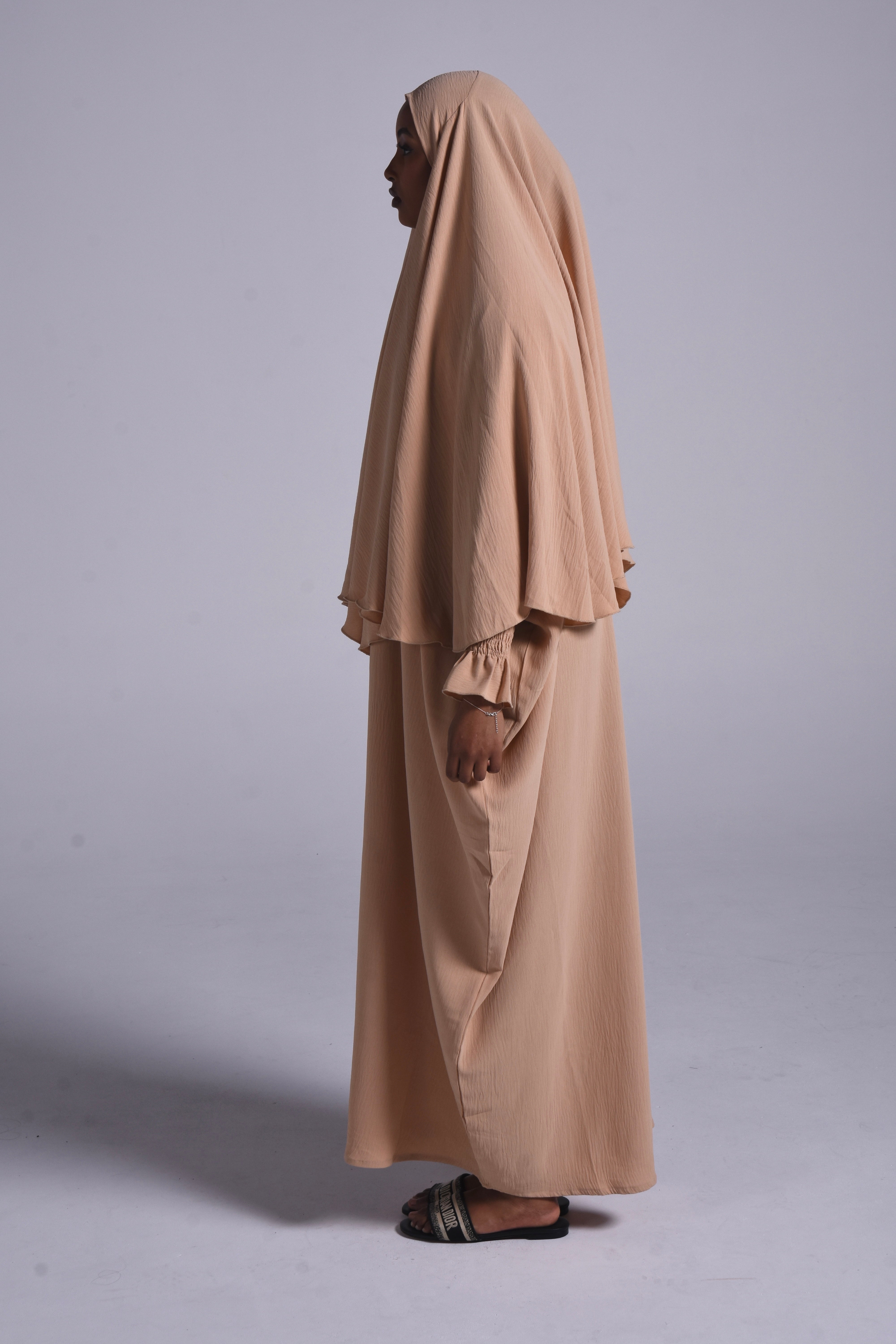 RUCHED SLEEVE KHIMAR
